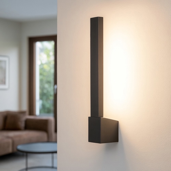 Applique girevole led cct 14w moderna nero elle perenz illuminazione