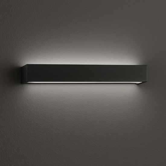 Applique nero rettangolare led 14w 3000k moderna rummo perenz