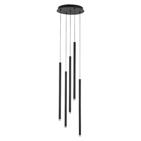 Lampadario moderno a cascata per salotto led 27w 3000k nero