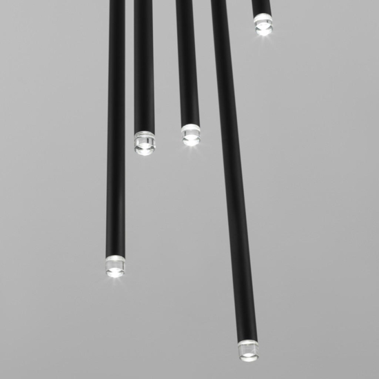 Lampadario moderno a cascata per salotto led 27w 3000k nero