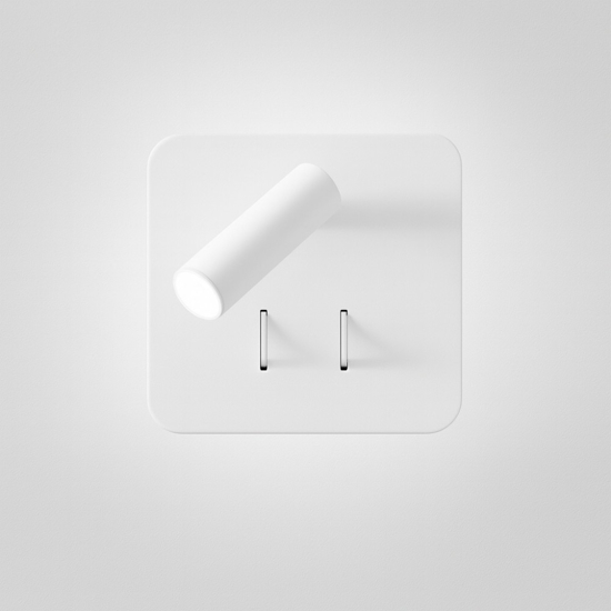 Applique bianco quadrato plug perenz illuminazione per camera da letto