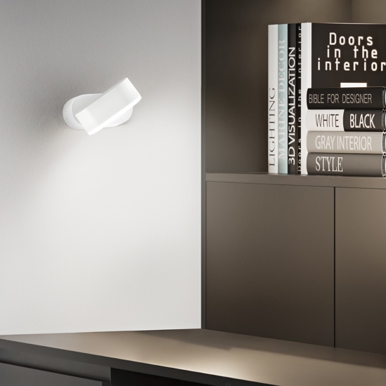 Applique bianco moderna girevole led 3000k perenz illuminazione candy