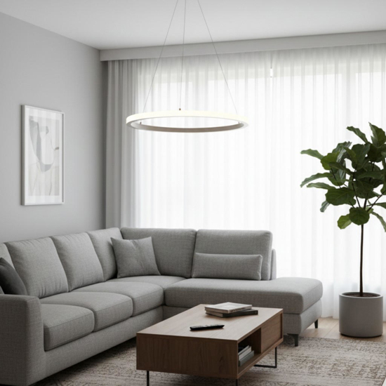 Lampadrio per camera da letto cerhcio bianco led 3000k dimmerabile
