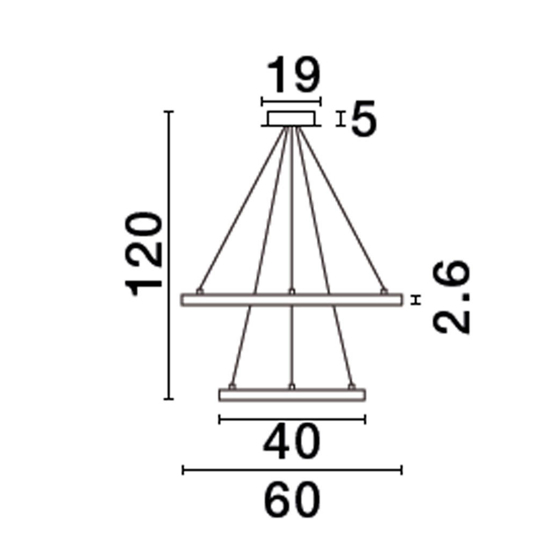 Lampadario per salone moderno cerchi bianchi led 3000k dimmerabili