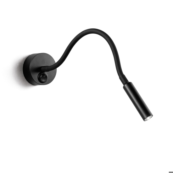 Applique minispy perenz illuminazione nero per comodino camera da letto