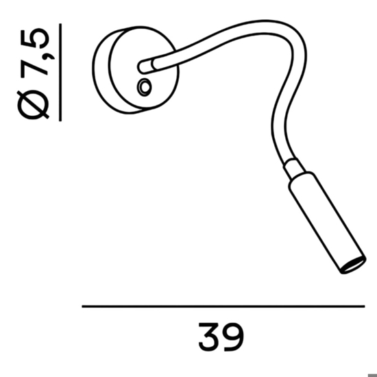 Applique minispy perenz illuminazione nero per comodino camera da letto