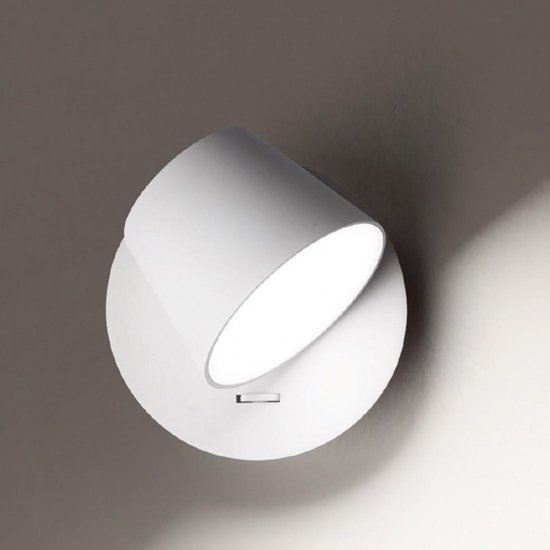 Applique per camera da letto bianco led 6w 3000k orientabile konec perenz