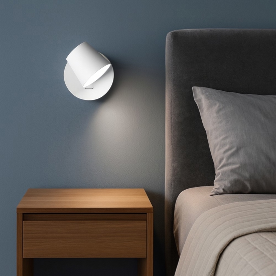 Applique per camera da letto bianco led 6w 3000k orientabile konec perenz