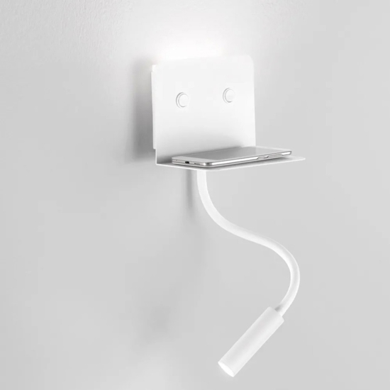 Applique per comodini mensola bianco level perenz 2 luci led