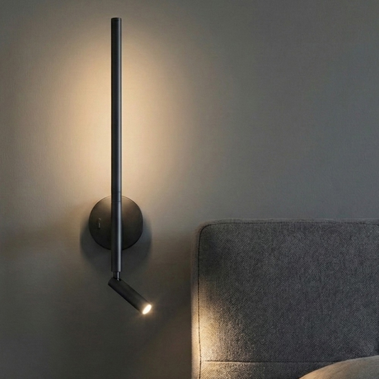 Applique per comodino ramon nero perenz illuminazione 2 luci led