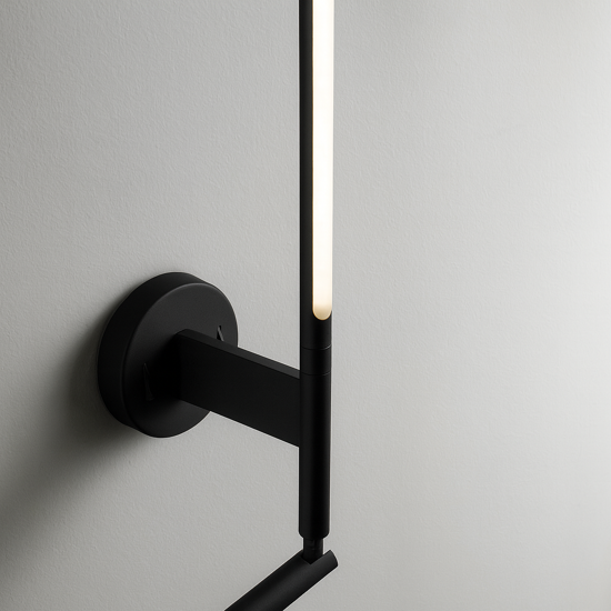 Applique per comodino ramon nero perenz illuminazione 2 luci led