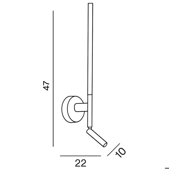 Applique per comodino ramon nero perenz illuminazione 2 luci led