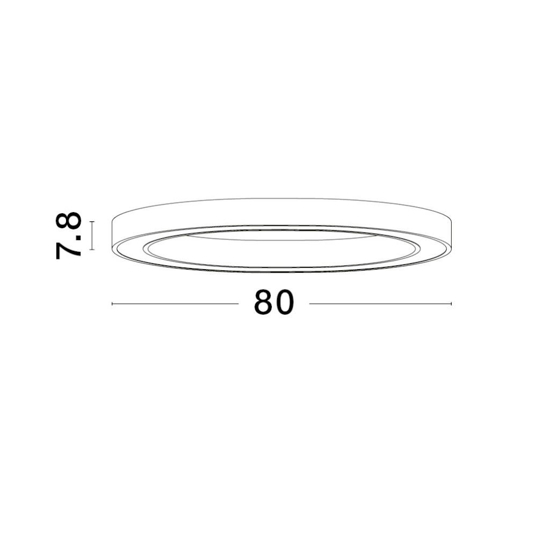 Plafoniera nera anello 80 cm led 3000k dimmerabile