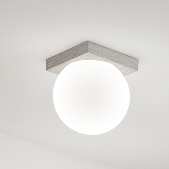 Mini plafoniera dot grigio titanio sfera vetro perenz illuminazione