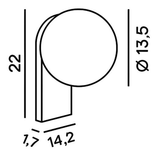 Applique da parete moderna bianca sfera talia perenz illuminazione