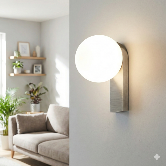 Applique sfera grigio titanio talia perenz illuminazione