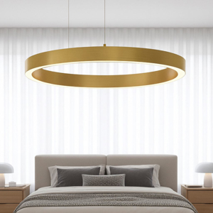 Lampadario per camera da letto led 3000k triac dimmerable oro 80 cm