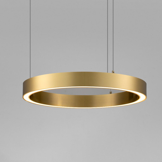 Grande lampadario cerchi led 3000k dimmerabile oro 100 cm