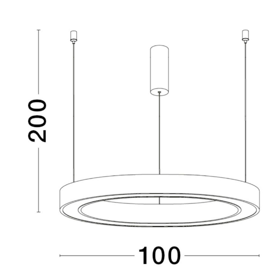 Grande lampadario cerchi led 3000k dimmerabile oro 100 cm