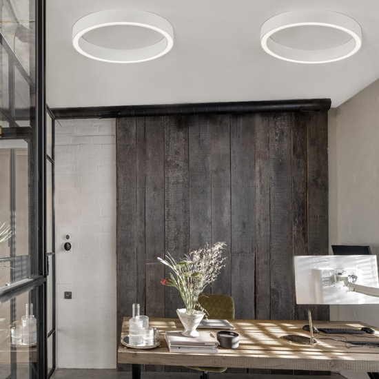 Plafoniera anello bianco led 3000k dimmerabile 60 cm
