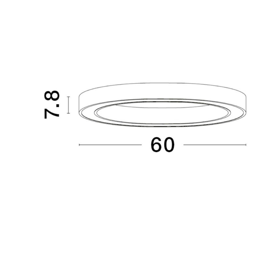 Plafoniera anello bianco led 3000k dimmerabile 60 cm
