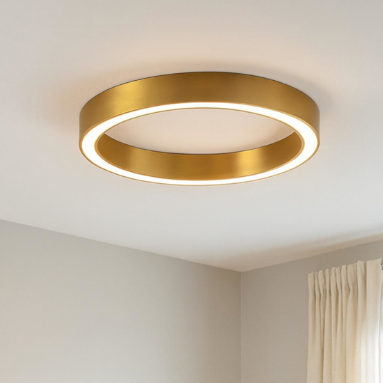 Plafoniera per camera da letto anello oro led 3000k dimmerabile