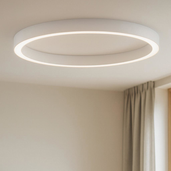Grande plafoniera bianca moderna cerchio led 3000k 100 cm