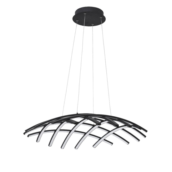 Lampadario nero design moderno per soggiorno led 83w dimmerabile