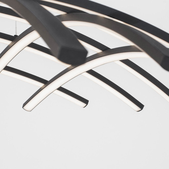 Lampadario nero design moderno per soggiorno led 83w dimmerabile