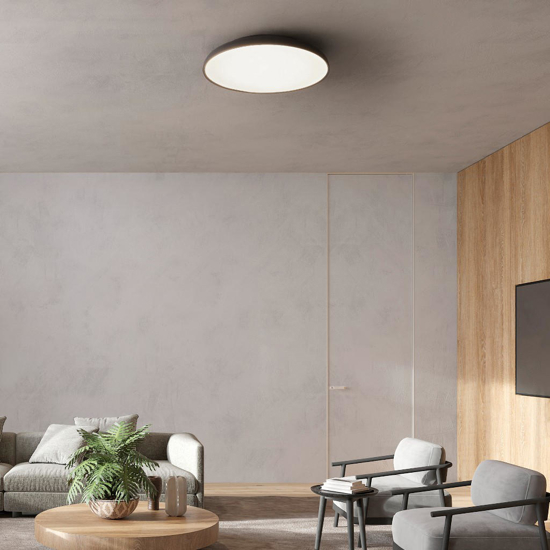 Plafoniera per camera da letto nera led 3000k dimmerabile 60 cm
