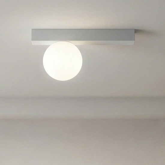 Plafoniera moderna bianca con sfera snooky perenz illuminazione