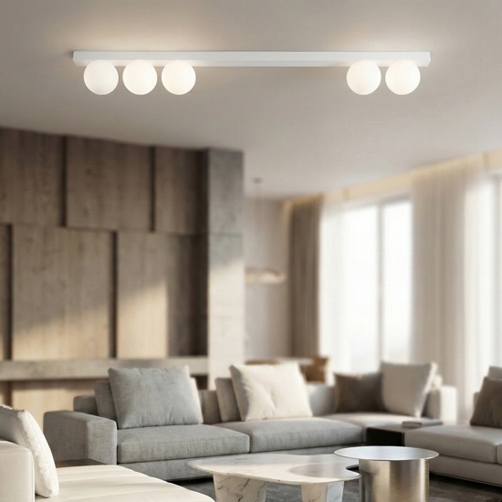 Plafoniera per soggiorno moderno snooky bianca perenz illuminazione