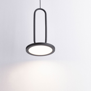 Lampada a sospensione per comodino nera led 3000k