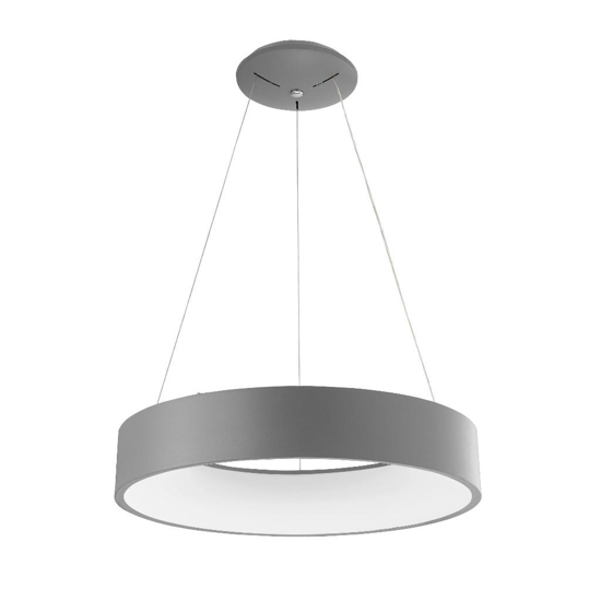 Lampadario anello led 4000k grigio per soggiorno