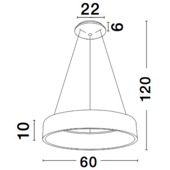 Lampadario anello led 4000k grigio per soggiorno