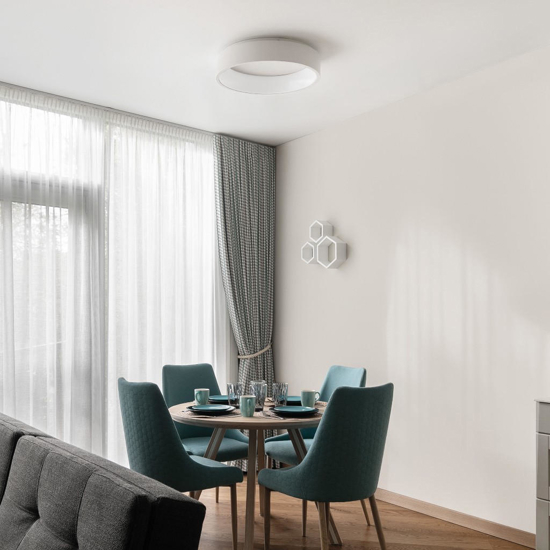 Plafoniera bianca led 3000k tonda per sala da pranzo