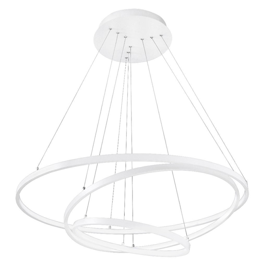 Lampadario moderno tre anelli bianco led 3000k