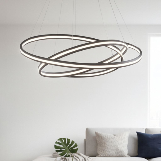 Lampadario moderno orientabile led nero 3000k dimmerabile