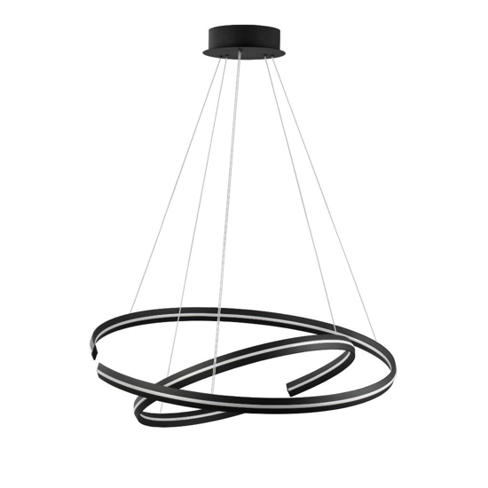 Lampadario moderno orientabile led nero 3000k dimmerabile