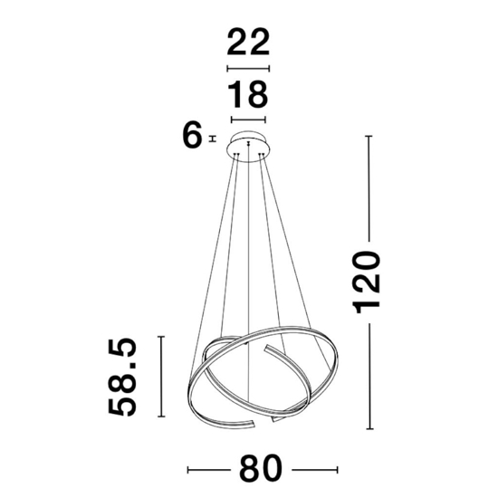 Lampadario moderno orientabile led nero 3000k dimmerabile