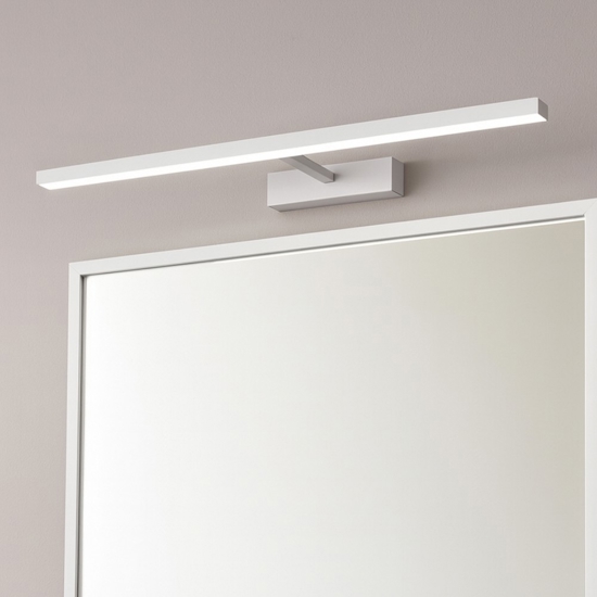 Applique bianco da specchio 77cm led 16w cct orientabile riga perenz