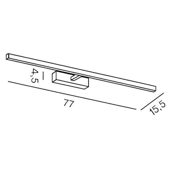 Applique bianco da specchio 77cm led 16w cct orientabile riga perenz