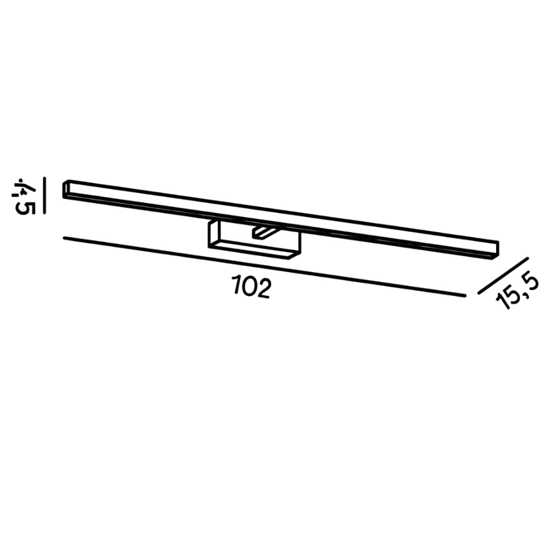 Applique orientabile 102cm bianco da specchio bagno led cct riga perenz