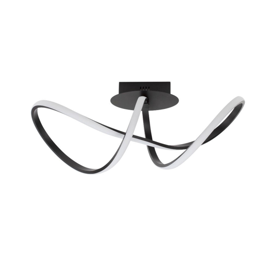 Plafoniera design moderno nera led 3000k per soggiorno
