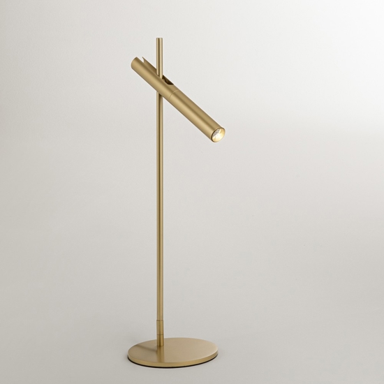 Lampada da tavolo led design moderna oro spazzolato sniper perenz
