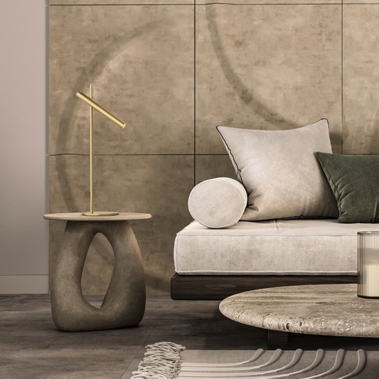 Lampada da tavolo led design moderna oro spazzolato sniper perenz