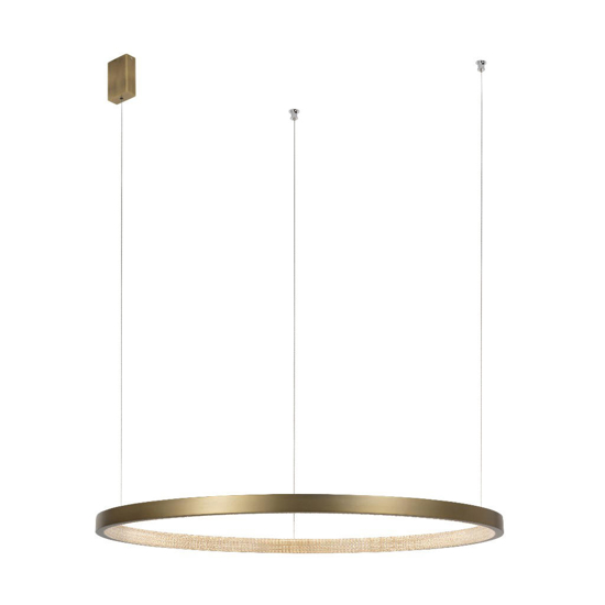 Lampadario anello ottone anticato led 3000k 108 cm