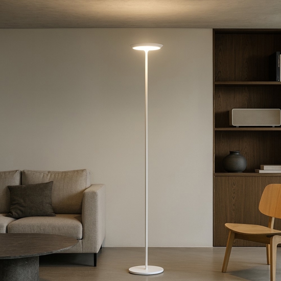 Piantana bianca lampada da terra led 3000k dimmerabile balance perenz