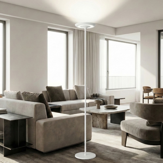 Piantana bianca lampada da terra led 3000k dimmerabile balance perenz
