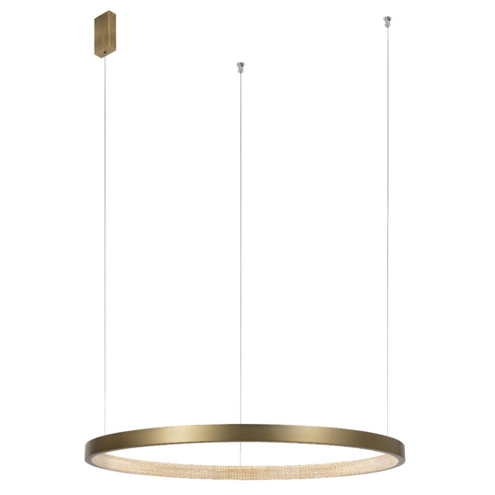 Lampadario ad anello ottone anticato led 3000k dimmerabile 86 cm